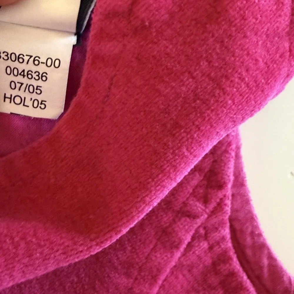 Baby Gap Vintage Y2K Velvet Dress Pink Girls Size 12-18 Months Preppy Pleated